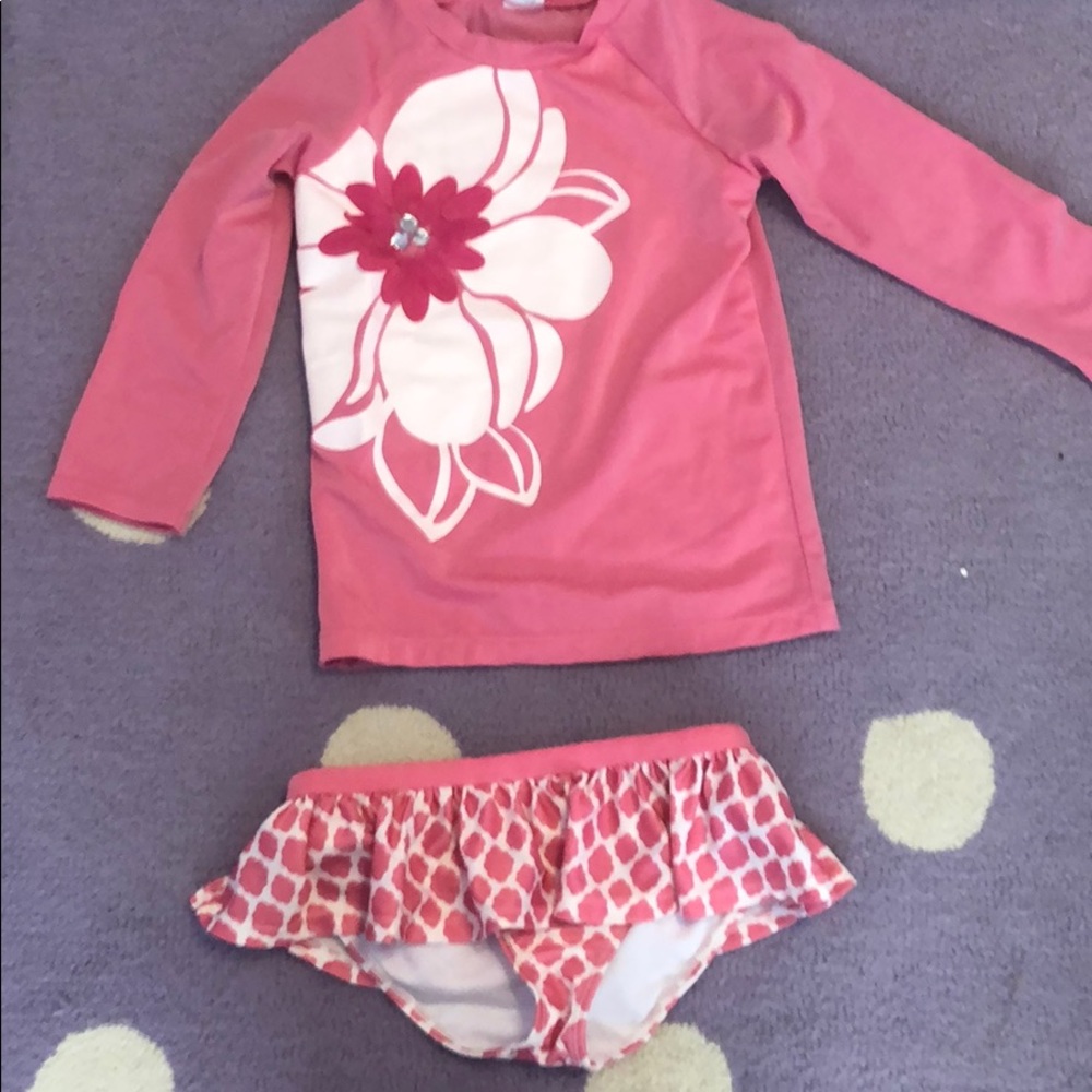 Pink Long Sleeved Swim Suit